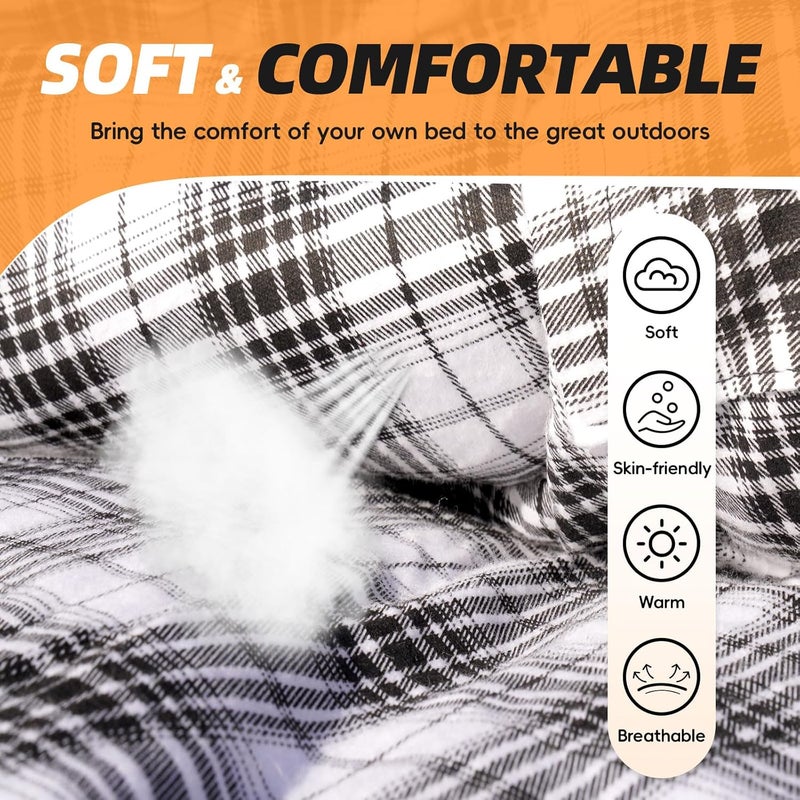 Mereza Flannel Sleeping Bag for Adults XL, Large Wide Sleeping Bags for Camping Mens Warm Cotton Sleeping Bag 4 Season Warm & Cool Weather - Image 4